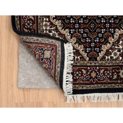 Fine Oriental Wool Hand Knotted Rug Black Red 2.6X26.3 -O064094