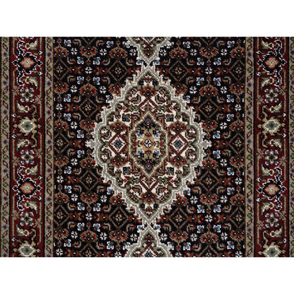 Fine Oriental Wool Hand Knotted Rug Black Red 2.6X26.3 -O064094