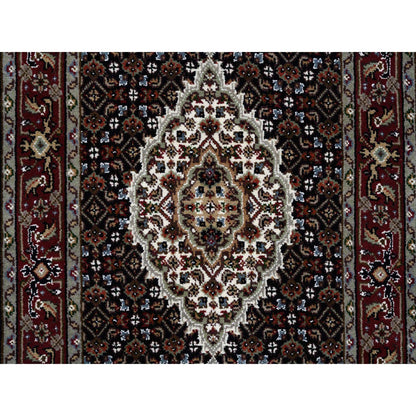 Fine Oriental Wool Hand Knotted Rug Black Red 2.4X27.1 -O064095