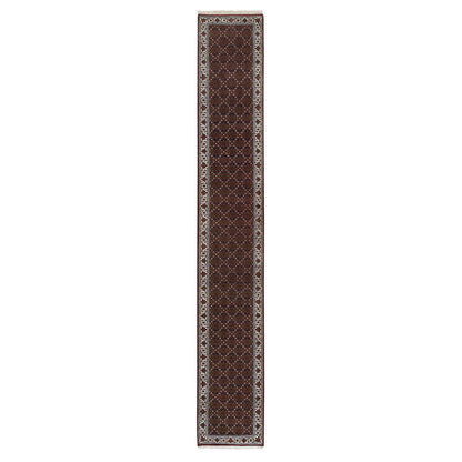 Fine Oriental Wool Hand Knotted Rug Red Ivory 2.1X13.10 -O064110