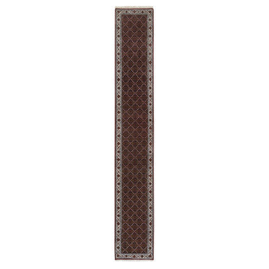 Fine Oriental Wool Hand Knotted Rug Red Ivory 2.1X13.10 -O064110