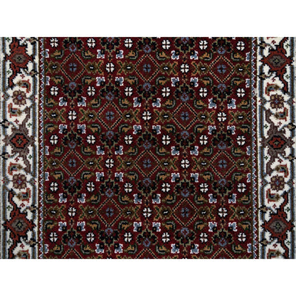 Fine Oriental Wool Hand Knotted Rug Red Ivory 2.1X13.10 -O064110