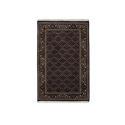 Fine Oriental Wool Hand Knotted Rug Black Black 3.0X5.2 -O064117