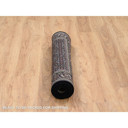 Fine Oriental Wool Hand Knotted Rug Black Black 3.0X5.2 -O064117