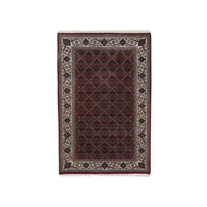 Fine Oriental Wool Hand Knotted Rug Red Ivory 3.0X5.2 -O064120
