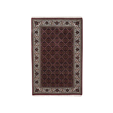 Fine Oriental Wool Hand Knotted Rug Red Ivory 3.0X5.2 -O064120