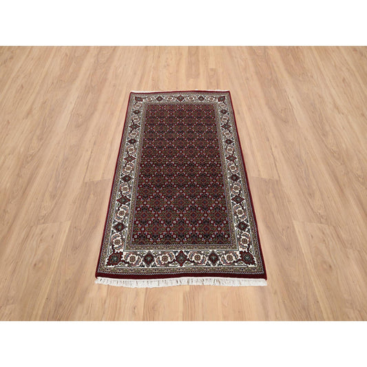 Fine Oriental Wool Hand Knotted Rug Red Ivory 3.0X5.2 -O064120