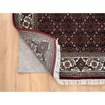 Fine Oriental Wool Hand Knotted Rug Red Ivory 3.0X5.2 -O064120