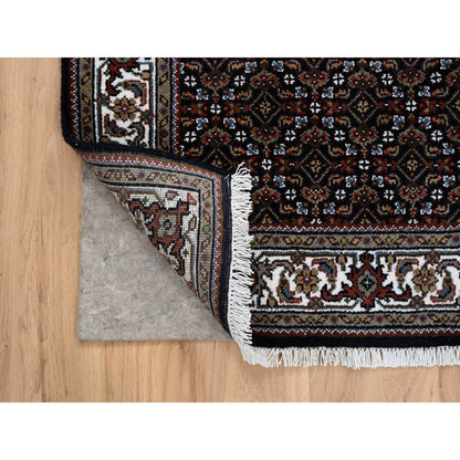 Fine Oriental Wool Hand Knotted Rug Black Ivory 3.0X5.1 -O064121