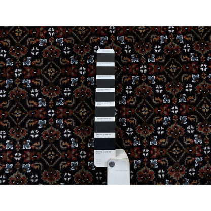Fine Oriental Wool Hand Knotted Rug Black Ivory 3.0X5.1 -O064121