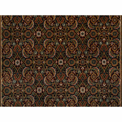 Fine Oriental Wool Hand Knotted Rug Black Red 5.2X7.4 -O064125