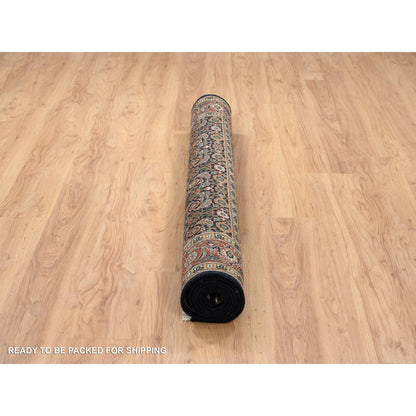 Fine Oriental Wool Hand Knotted Rug Black Red 5.2X7.4 -O064125
