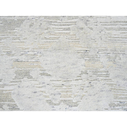 Modern and Contemporary Wool Hand Knotted Rug Grey No Border 2.7X24.3 -O064136