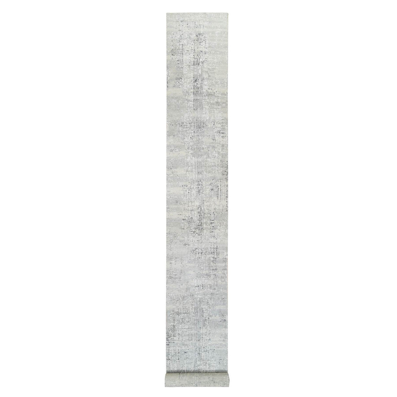 Ivory 2'6" x 20'0" Modern and Contemporary Hand knotted Wool Rug - Sku: O064138
