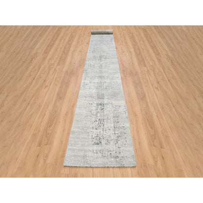 Modern and Contemporary Wool Hand Knotted Rug Ivory No Border 2.6X20.0 -O064138