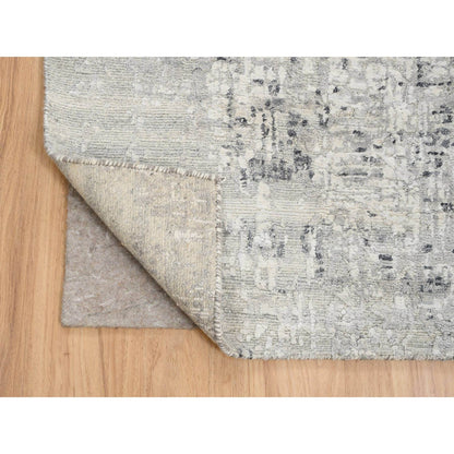 Modern and Contemporary Wool Hand Knotted Rug Ivory No Border 2.6X20.0 -O064138