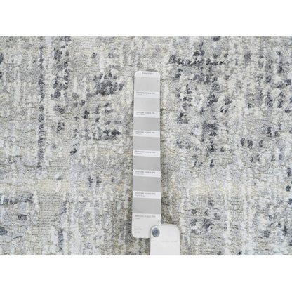 Modern and Contemporary Wool Hand Knotted Rug Grey No Border 2.6X10.1 -O064139