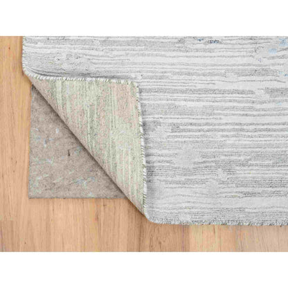 Modern and Contemporary Wool Hand Knotted Rug Grey No Border 2.6X9.9 -O064140