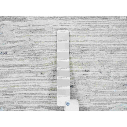 Modern and Contemporary Wool Hand Knotted Rug Grey No Border 2.6X9.9 -O064140