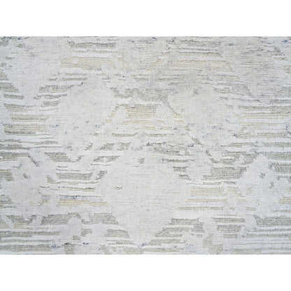 Modern and Contemporary Wool Hand Knotted Rug Grey No Border 2.6X9.9 -O064140