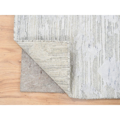 Modern and Contemporary Wool Hand Knotted Rug Grey 2.7x8.3 -O064148