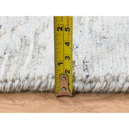 Modern and Contemporary Wool Hand Knotted Rug Grey 2.7x8.3 -O064148