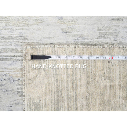 Modern and Contemporary Wool Hand Knotted Rug Grey 2.7x8.3 -O064148