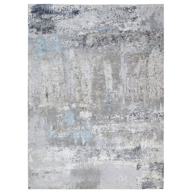 Modern and Contemporary Wool & Silk Hand Knotted Rug Grey No Border 9.0X11.10 -O064183
