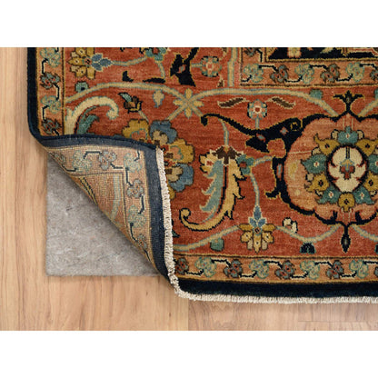 Heriz Wool Hand Knotted Rug Blue Red 8.0X10.2 -O064189