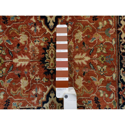 Heriz Wool Hand Knotted Rug Red Navy Blue 2.7X16.3 -O064198