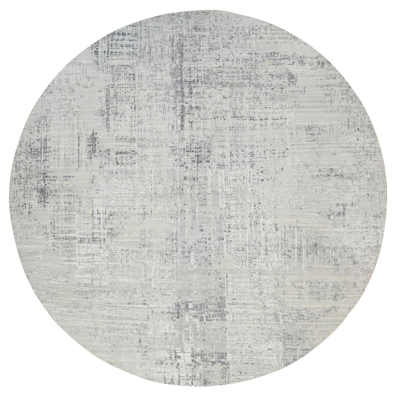 Gray 13'9" x 13'9" Modern and Contemporary Hand knotted Wool Rug - Sku: O064232
