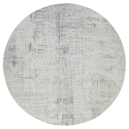 Modern and Contemporary Wool Hand Knotted Rug Grey No Border 13.9X13.9 -O064232