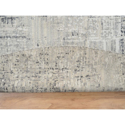 Modern and Contemporary Wool Hand Knotted Rug Grey No Border 13.9X13.9 -O064232