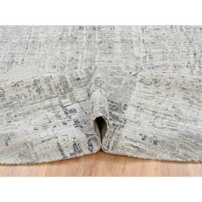 Modern and Contemporary Wool Hand Knotted Rug Grey No Border 13.9X13.9 -O064232
