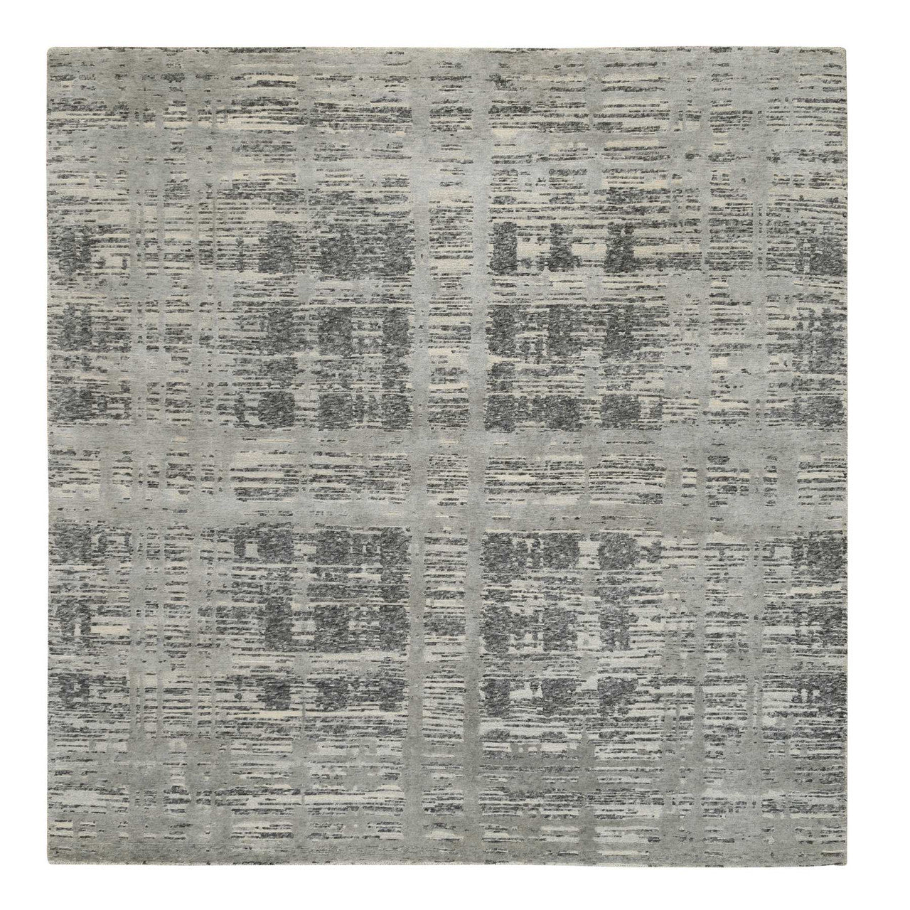 Gray 8'1" x 8'2" Modern and Contemporary Hand knotted Wool Rug - Sku: O064233