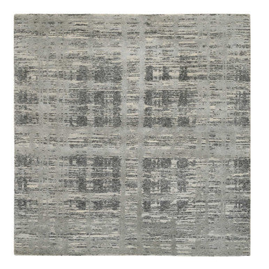 Modern and Contemporary Wool Hand Knotted Rug Grey No Border 8.1X8.2 -O064233