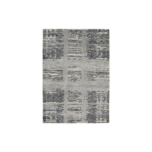 Modern and Contemporary Wool Hand Knotted Rug Grey No Border 2.0X3.1 -O064236