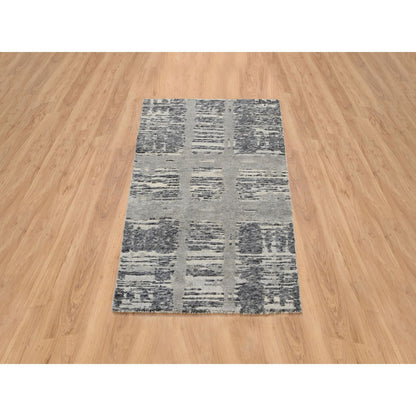 Modern and Contemporary Wool Hand Knotted Rug Grey No Border 2.0X3.1 -O064236