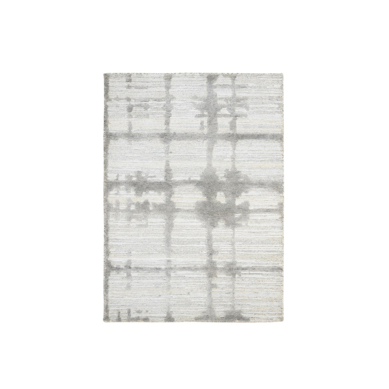 Ivory 2'1" x 3'1" Modern and Contemporary Hand knotted Wool Rug - Sku: O064238
