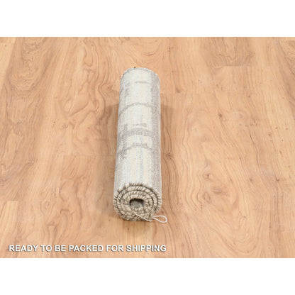 Modern and Contemporary Wool Hand Knotted Rug Ivory No Border 2.1X3.1 -O064238