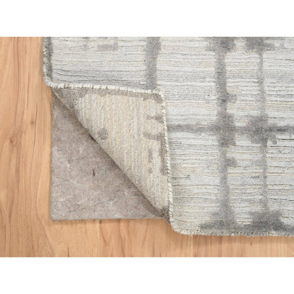 Modern and Contemporary Wool Hand Knotted Rug Ivory No Border 2.0X3.1 -O064239