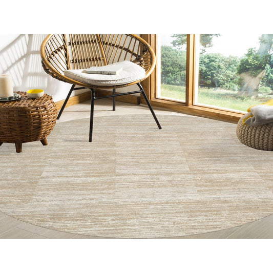 Modern and Contemporary Wool Hand Loomed Rug Beige No Border 10.0X10.0 -O064308