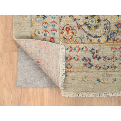 Transitional Wool & Pure Silk Hand Knotted Rug Beige Beige 8.0X8.1 -O064330