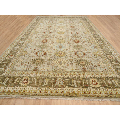 Heriz Wool Hand Knotted Rug Grey Brown 12.0X18.0 -O064335