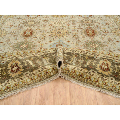 Heriz Wool Hand Knotted Rug Grey Brown 12.0X18.0 -O064335