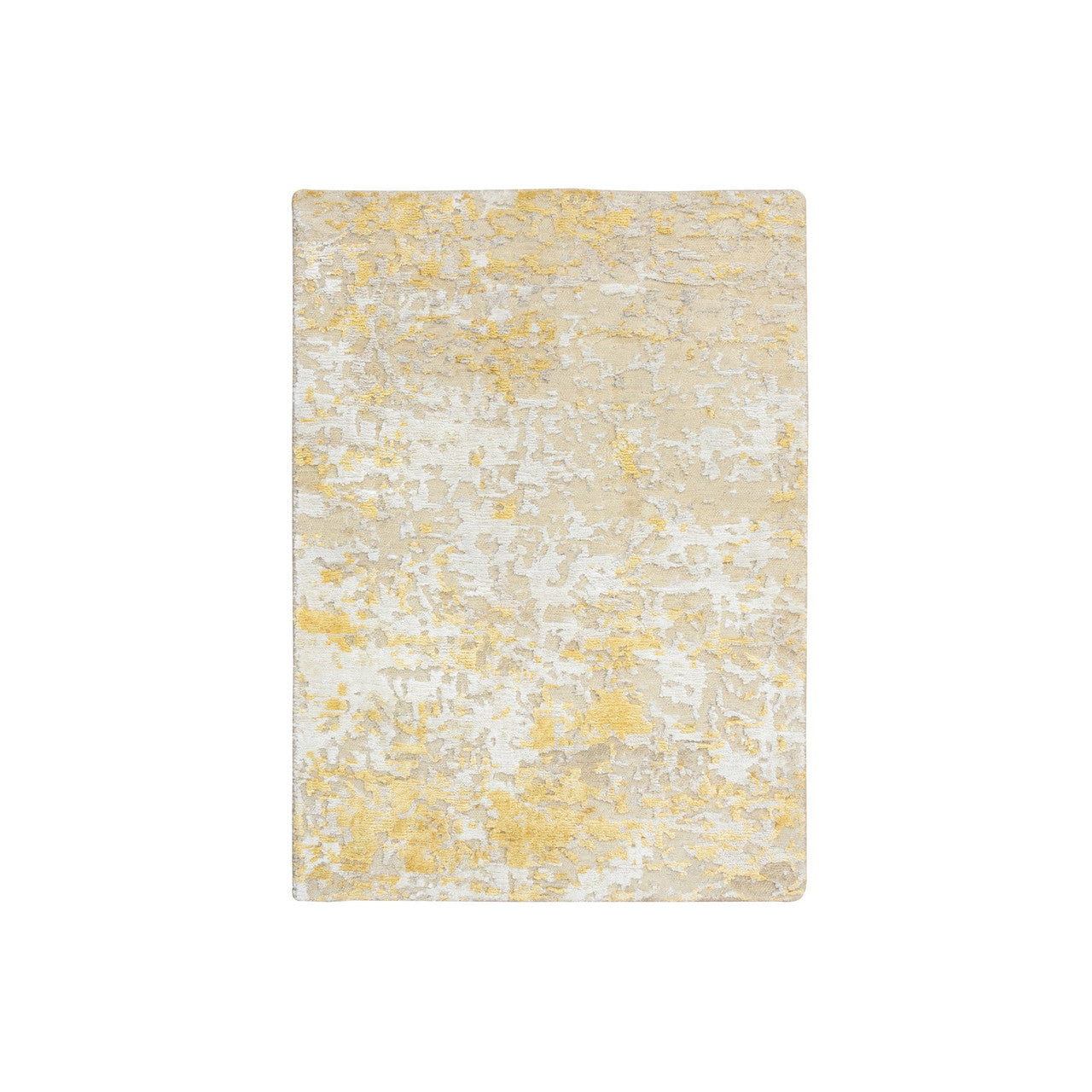 Yellow 2'0" x 2'9" Modern and Contemporary Hand knotted Wool/Silk Rug - Sku: O064344