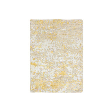 Modern and Contemporary Wool & Silk Hand Knotted Rug Yellow No Border 2.0X2.9 -O064344
