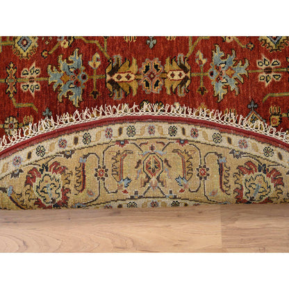 Heriz Wool Hand Knotted Rug Red Gold 6.1X6.1 -O064368