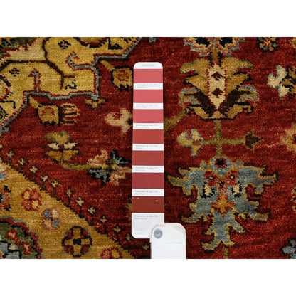 Heriz Wool Hand Knotted Rug Red Gold 6.1X6.1 -O064368