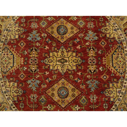 Heriz Wool Hand Knotted Rug Red Gold 6.1X6.1 -O064368